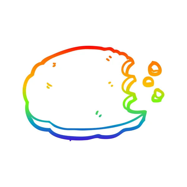 Arco iris gradiente línea dibujo dibujos animados cookie — Vector de stock