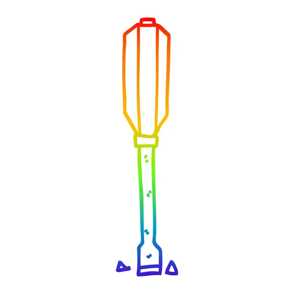 Línea de gradiente arco iris dibujo cartílago cabeza plana — Vector de stock
