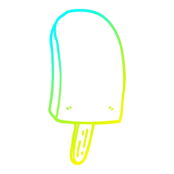 Koude gradiënt lijntekening cartoon Ice lolly — Stockvector