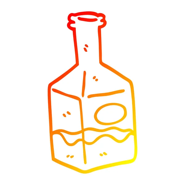 Warme kleurovergang lijntekening cartoon drankje in decanter — Stockvector