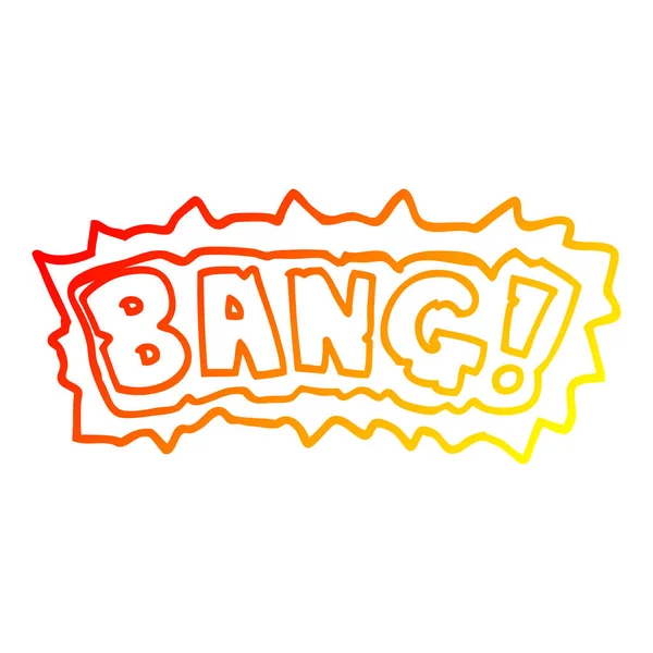 Linha gradiente quente desenho cartoon palavra bang — Vetor de Stock
