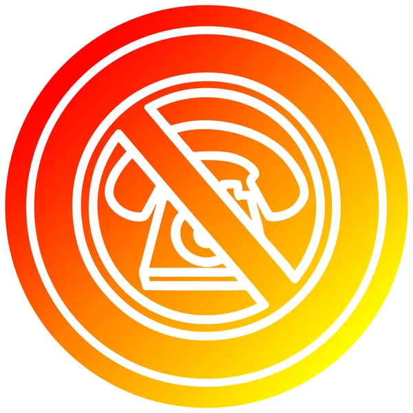 No hot calling circular in hot gradient spectrum — Stock Vector