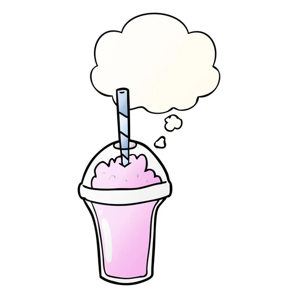 Cartoon smoothie en gedachte bubble in gladde gradiënt stijl — Stockvector