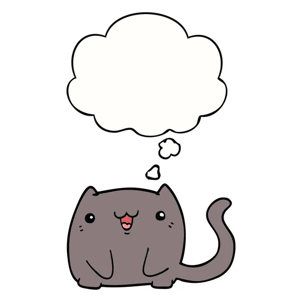 Chat dessin animé et bulle de pensée — Image vectorielle