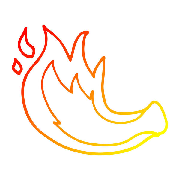 warm gradient line drawing cartoon gas flame