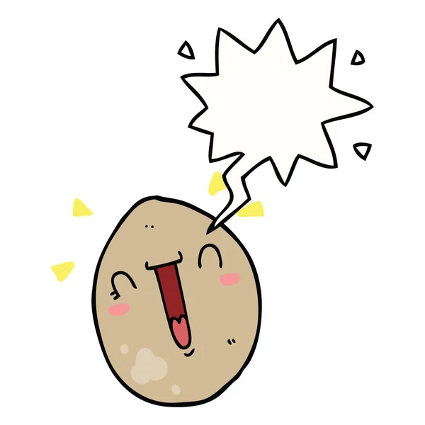 Мультфильм счастливый яйцо и речи пузырь — стоковый вектор