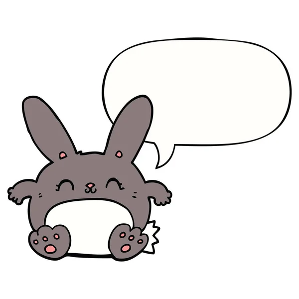 Cartoon konijn en toespraak bubble — Stockvector