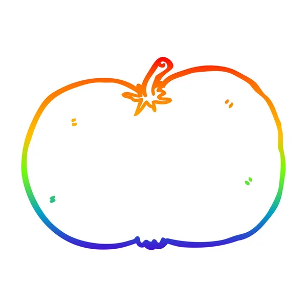 Regenboog gradiënt lijntekening cartoon tomaat — Stockvector