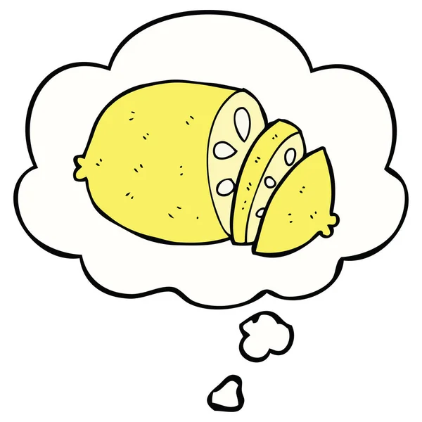 卡通切片柠檬和思想泡沫 — 图库矢量图片