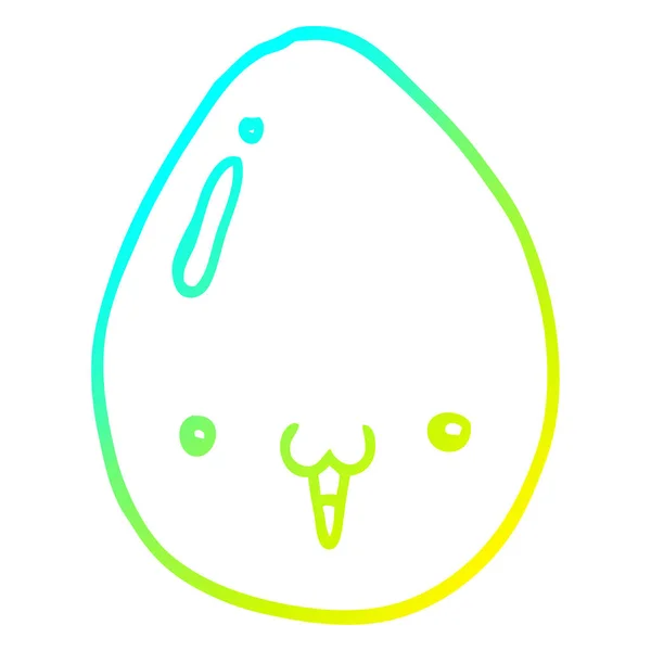 Kall gradient linje ritning tecknad ägg — Stock vektor