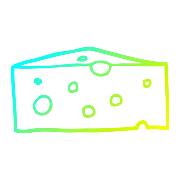 Холодна градієнтна лінія малювання мультяшного сиру — стоковий вектор