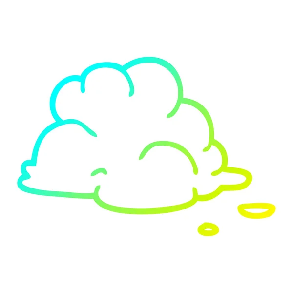 Холодная градиентная линия рисунок мультфильма пушистые белые облака — стоковый вектор
