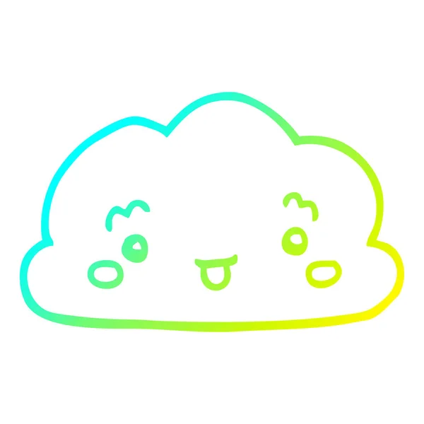 Hideg színátmenetes vonal rajz rajzfilm felhő — Stock Vector