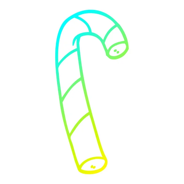 Kall gradient linje ritning tecknad randig godis käpp — Stock vektor