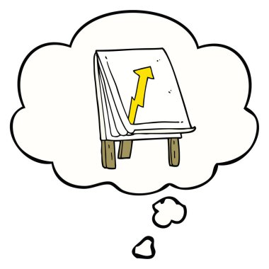 ok ve düşünce balonu ile karikatür iş grafiği