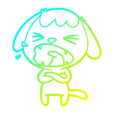 soğuk degrade çizgi çizim sevimli karikatür köpek