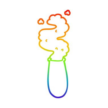 gökkuşağı gradyan çizgi çizim karikatür bilim test tüpü