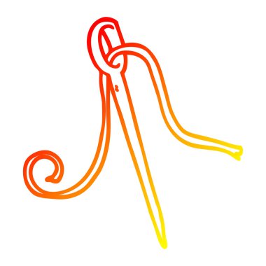 sıcak degrade çizgi çizim karikatür iğne ve iplik