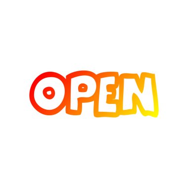 sıcak degrade çizgi çizim karikatür açık işareti