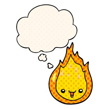 çizgi roman tarzında karikatür alev ve düşünce balonu