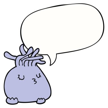 karikatür deniz anemon ve konuşma balonu