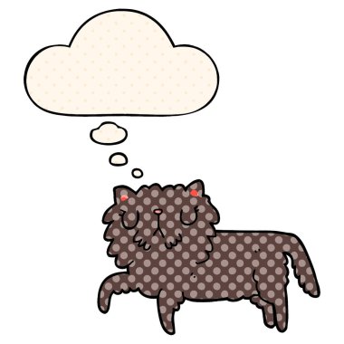 çizgi film kedi ve çizgi roman tarzında düşünce balonu