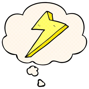 çizgi roman tarzında karikatür yıldırım ve düşünce balonu