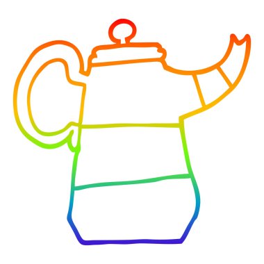 gökkuşağı gradyan çizgi çizim karikatür eski su ısıtıcısı