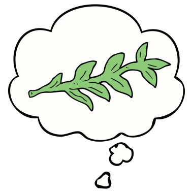 karikatür bitki ve düşünce balonu