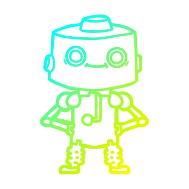 soğuk degrade çizgi çizim karikatür robot