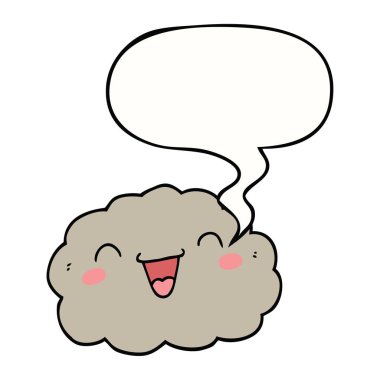 mutlu karikatür bulut ve konuşma balonu