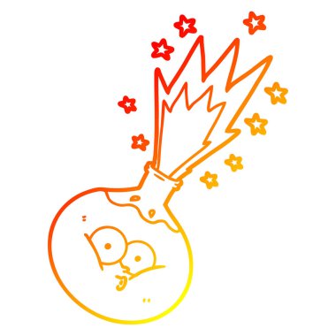 sıcak degrade çizgi çizim karikatür iksir patlayan