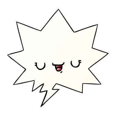 mutlu karikatür ifade ve konuşma balonu pürüzsüz degrade st