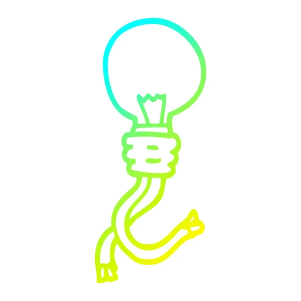 Ligne de gradient froid dessin dessin animé ampoule électrique — Image vectorielle