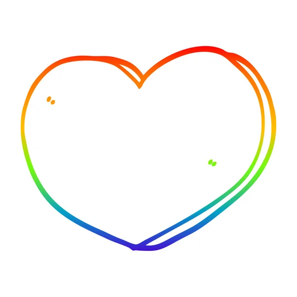 Linea gradiente arcobaleno disegno cuore del fumetto — Vettoriale Stock
