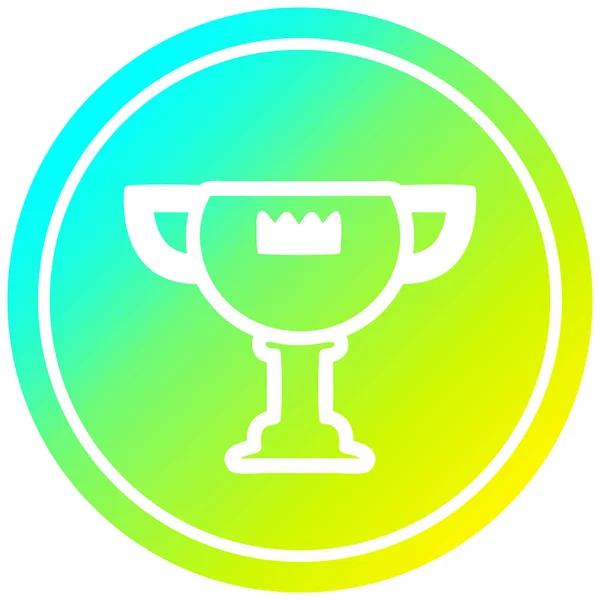Трофей нагороди кругової в спектрі холодного градієнта — стоковий вектор