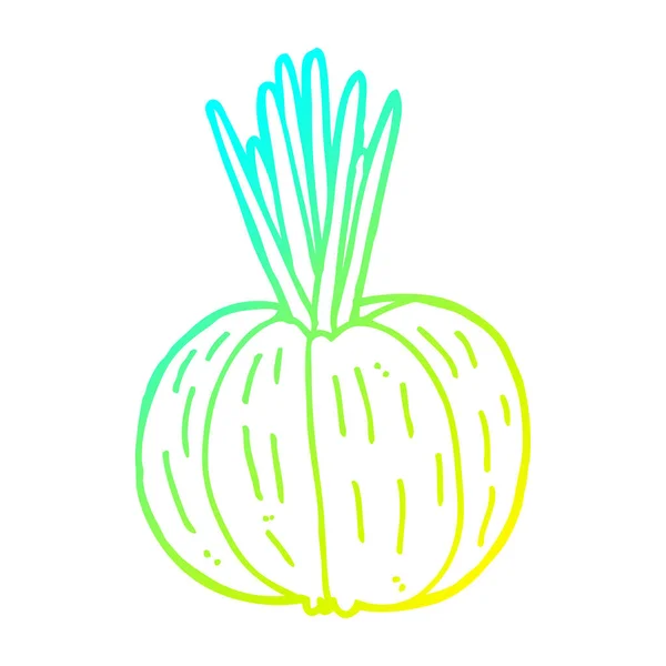 Línea de gradiente frío dibujo dibujos animados vegetal — Vector de stock