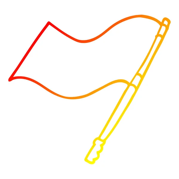 Varm gradient linje ritning tecknad flagga — Stock vektor