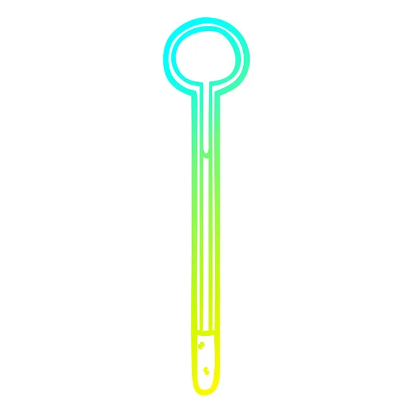 Koude gradiënt lijntekening thermometer — Stockvector