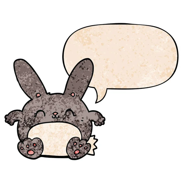 Kreskówka królik i bańka mowy w stylu retro tekstury — Wektor stockowy