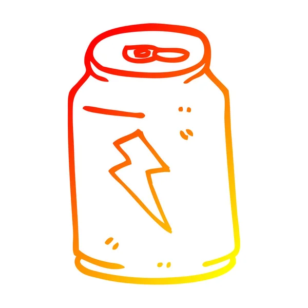 Linha de gradiente quente desenho cartoon energia bebida —  Vetores de Stock