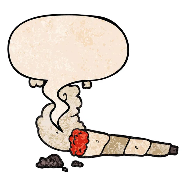Retro doku tarzında karikatür sigara ve konuşma balonu — Stok Vektör