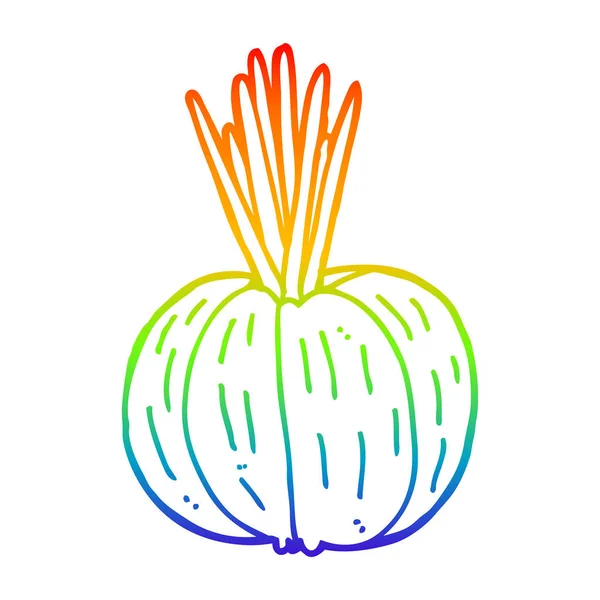 虹のグラデーションライン描画漫画野菜 — ストックベクタ