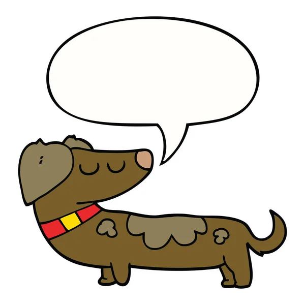 Cartoon dog and speech bubble — Stock Vector