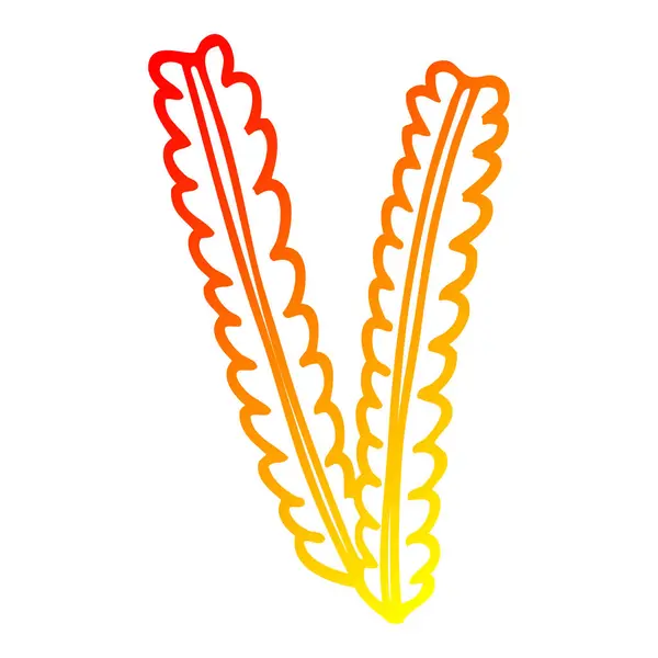 Warm gradient line drawing cartoon wheat — Stock Vector