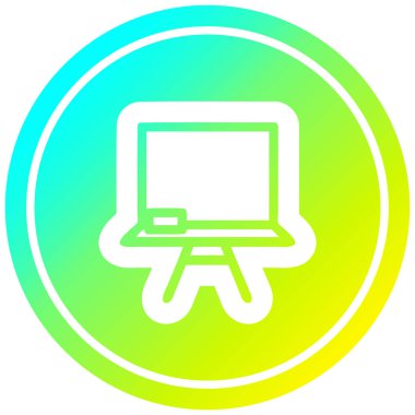 soğuk degrade spektrumda okul kara tahta dairesel