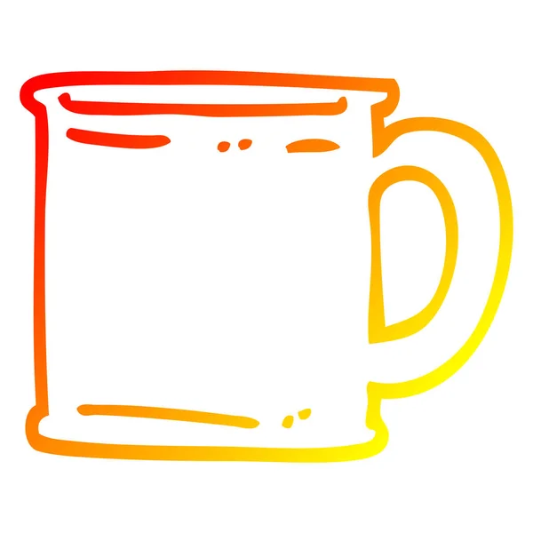 Linha gradiente quente desenho caricatura tankard — Vetor de Stock