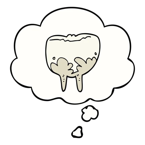 Kreskówka zębów i myśli bańka — Wektor stockowy
