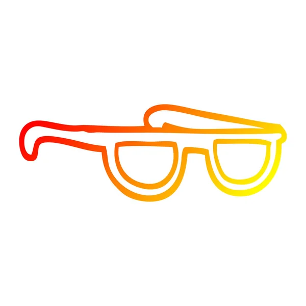 Ciepły gradient linia rysunek okulary przeciwsłoneczne — Wektor stockowy