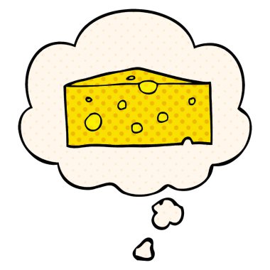 çizgi film peyniri ve çizgi roman tarzında düşünce balonu